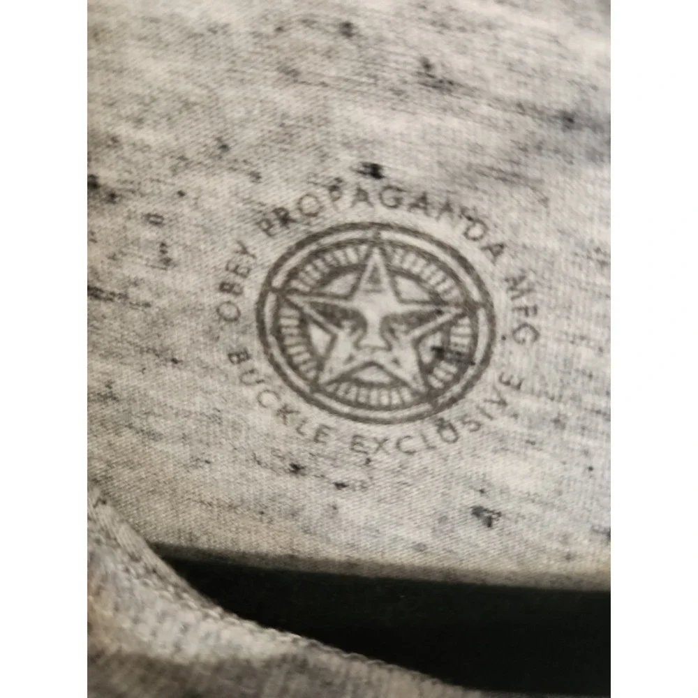 Obey Propaganda Gold Label Records T-Shirt Men's Size Med Heather Grey Exclusive